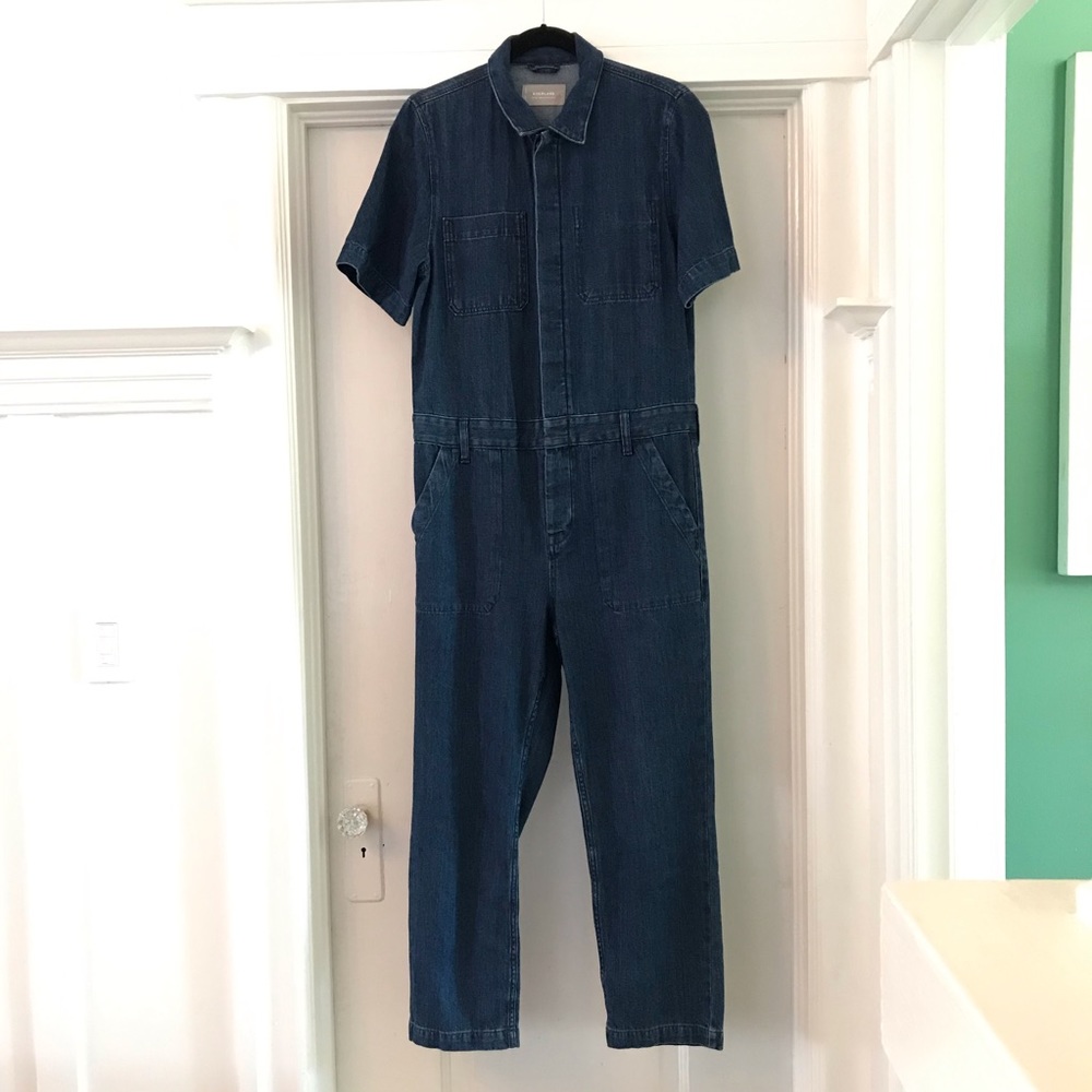 Everlane Short Sleeve Denim Coverall Jumpsuit Super Soft Summer